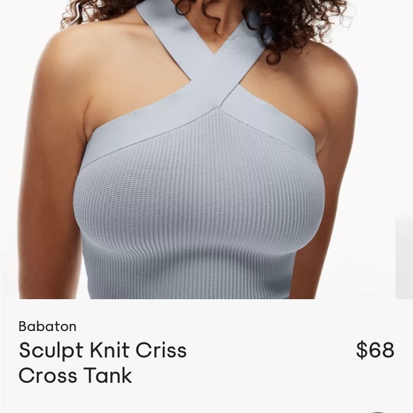 NEW Babaton Sculpt Knit Halter (Rare Cement Blue) - Size L - Picture 4 of 4